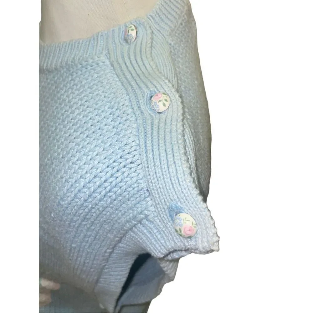 The Eagles Eye Vintage Light Blue Sleeveless Sweater Size Medium